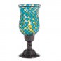 35732 Pair of Mosaic Turquoise Candleholders