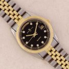 3235 Man's Black Dial Watch With Metal Band
