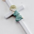 20569 Boy Porcelain Cross Wall Plaque