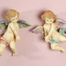 29195 Alabastrite Cherub Wall Plaque Pair