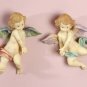 29195 Alabastrite Cherub Wall Plaque Pair