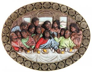 30088 Alabastrite "Last Supper" Oval Plaque