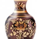 30356 Brass Pewter Vase - Flower