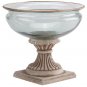 30657 Glass Fruit Bowl On Alabastrite Stone-Finished Base