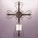 31153 Metal Cross Wall Candleholder
