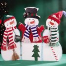 31191 3 Painted Wood Dressed Snowmen