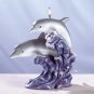 31297 Double Dolphin On Wave Candle