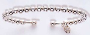 31494 Sterling Silver Beaded Cuff Bracelet