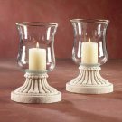 31503 Pair of Glass Hurricane Candleholders