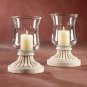31503 Pair of Glass Hurricane Candleholders