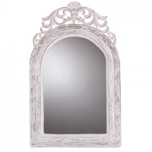 31586 White Carved Mirror