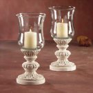 31679 Glass Candleholders Sandstone Finish Base
