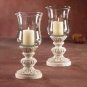 31679 Glass Candleholders Sandstone Finish Base