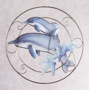 31695 Dolphins Suncatcher Plaque