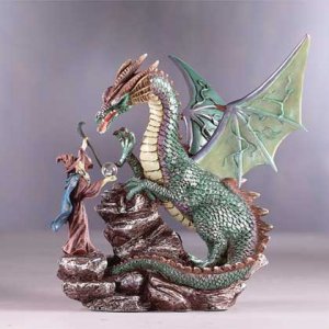 31705 Dragon and Merlin Statue