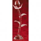 31898 Glass Red Rose & Clear Stem With Base