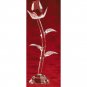 31898 Glass Red Rose & Clear Stem With Base