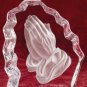 31903 Cut Glass Block Paperweight - Praying Hands