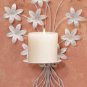 32033 Metal White Floral Candleholder