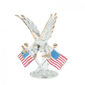 32171 Spun Glass Eagle with Flags