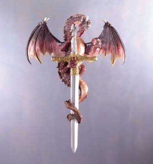 32201 Dragon with Sword Wall Plaque