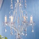 33001 Distressed White Metal Chandelier Candle Holder