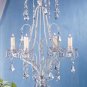 33001 Distressed White Metal Chandelier Candle Holder