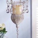 33003 Distressed White Metal Hanging Votive Holder