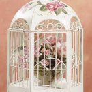 33209 Distressed Beige Metal Birdcage