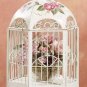 33209 Distressed Beige Metal Birdcage