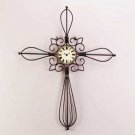 33210 Rustic Metal Cross Wall Clock