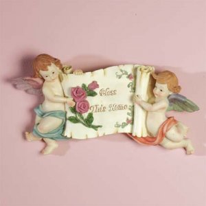 33222 Cherubs Bless This Home Plaque
