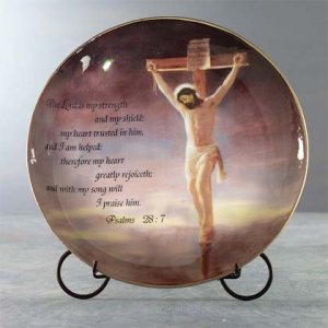 33243 Porcelain Patchwork Crucifixion Plate