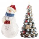 33557 Snowman and Christmas Tree Candles