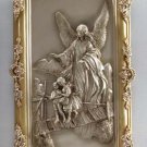 33756 Silver Finish Guardian Angel Wall Plaque