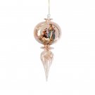 33806 Amber Glass Nativity Xmas Tree Ornament