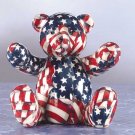 33824 American Flag Patchwork Teddy Bear Bank