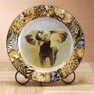 33829 Porcelain Patchwork Elephant Plate