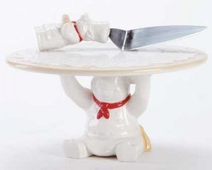 33906 Chef Pig Cake Stand and Server