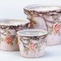 34067 Nesting Ceramic Planters with Roses