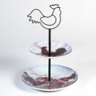 34108 Ceramic Rooster Plate Caddy