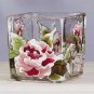 34216 Victorian Rose Square Glass Votive Holder