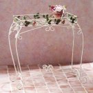 34264 Metal Roses and Leaves Plant Stand