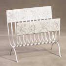 34268 Distressed White Magazine Rack with Tiles