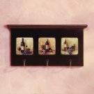 34273 Wine Tiles Coat Hanger and Wall Shelf