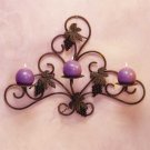 34276 Metal and Grapes Wall Candle Holder