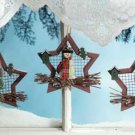 34371 Wood Star Xmas Ornaments