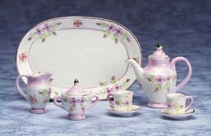 34502 Lavender Floral Mini Tea Set