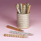 34545 20 Silver and Gold Beaded Pens (in holder) (Retail - 2.49ea)