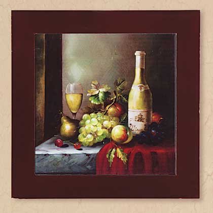 34565 Wine And Fruit Wall Plaque